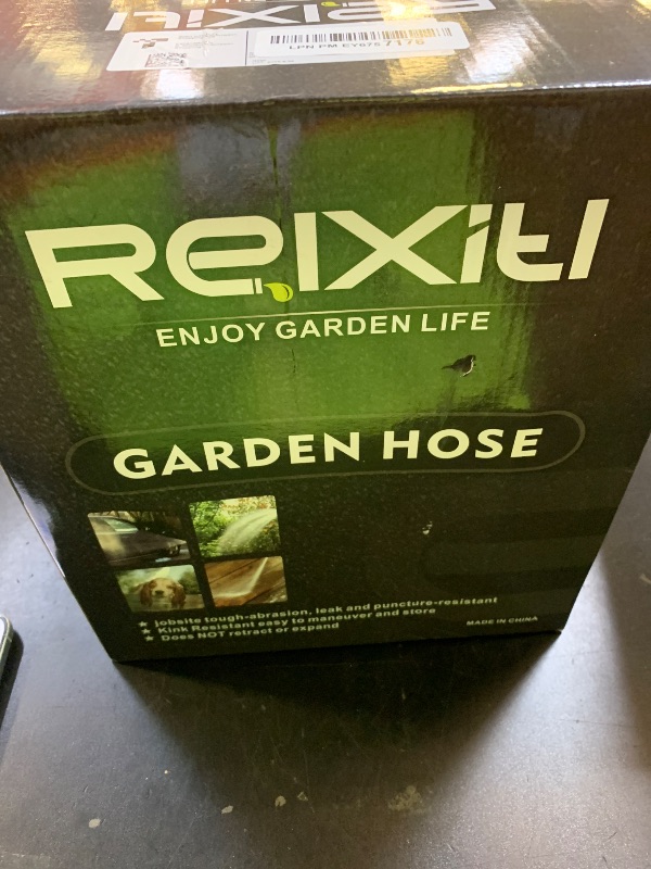 Photo 1 of Relxitl Garden Hose, Flexible Water Hose, Ultra Lightweight Non-Expanding hose with 10 Function Sprayer, Leak proof, Pressure Resistant for Yard, Outdoor (Black, 50FT)