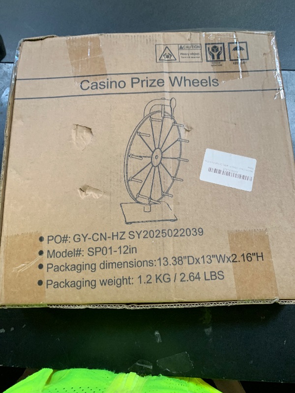 Photo 1 of 12 Inch 10 Slots Prize Wheel Spinner with Stand, Spinning Wheel for Prizes with Dry Erase Marker & Eraser, Portable Spin Wheel of Fortune Game Roulette Wheel for Home Parties, Carnival, Trade Show