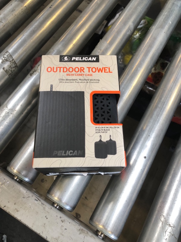 Photo 1 of Pelican Outdoor - Multi-Use Towel with Carry Case - Ultra Absorbent Microfiber - Stealth Black