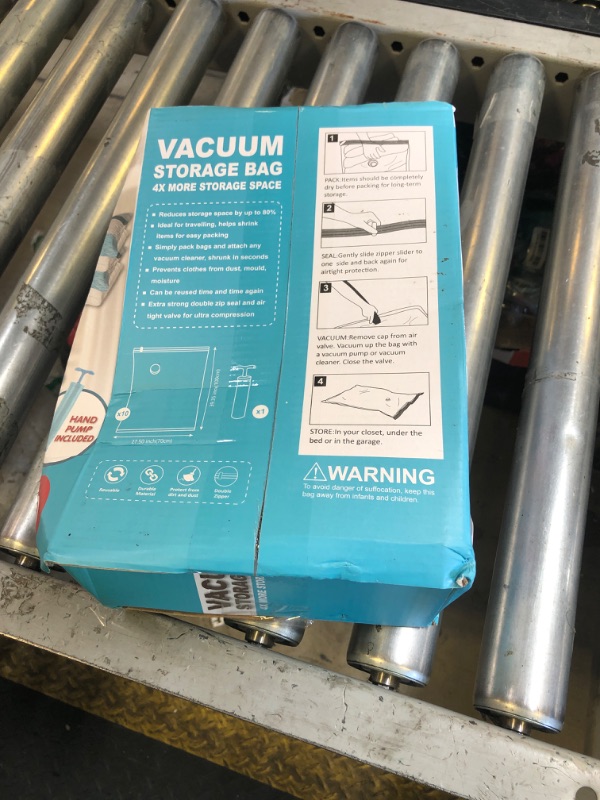 Photo 1 of Vacuum Storage Bags, 10 Jumbo Space Saver Bags with Pump, Space Bags, Vacuum Sealer Bags for Clothes, Comforters, Blankets, Bedding