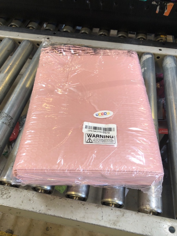 Photo 1 of UCGOU Large Bubble Mailers 9.5x14.5 Inch Light Pink 25 Pack Poly Padded Envelopes Large #4 Mailing Packages Opaque Packaging Postal Self Seal Adhesive Waterproof Boutique Shipping Bags for Clothes