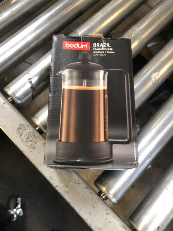 Photo 1 of Bodum 12 oz Brazil French Press Coffee Maker, High-Heat Borosilicate Glass, Black - Made in Portugal