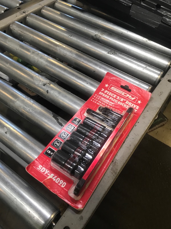Photo 1 of 8-Piece 3/8''-Drive Spark Plug Socket Set, Impact Spark Plug Socket Set with Magnetic Rail, SAE & Metric, 5/8-inch, 3/4-inch, 13/16-inch, 14mm, 18mm, Extension Bars, Universal Joint