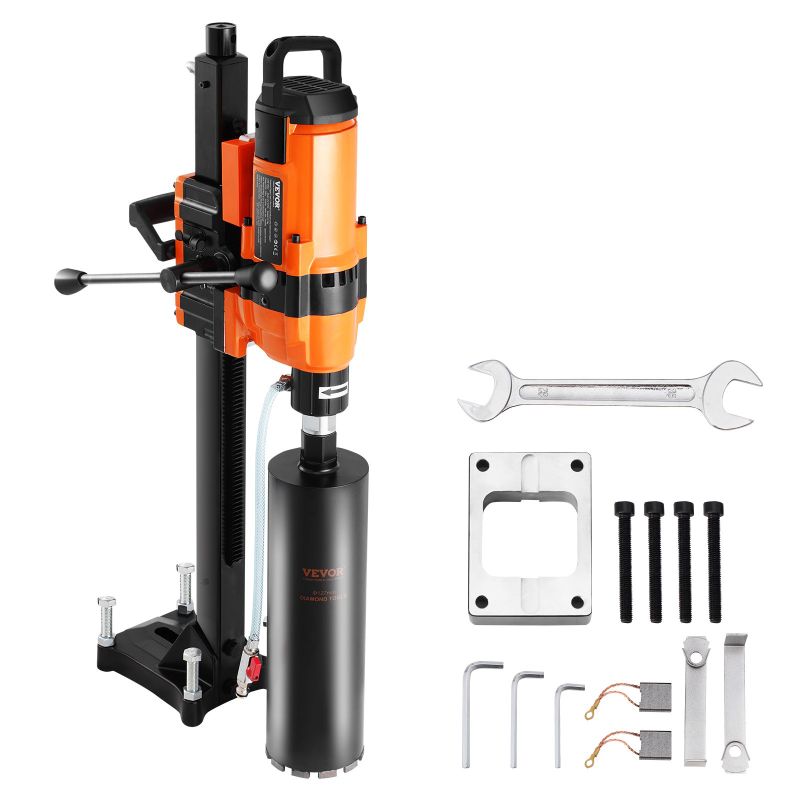Photo 1 of VEVOR Core Drill Machine, 0.8-11.8in Drilling Diameter Diamond Core Drill Rig with Stand and Core Drill Bit, 3500W Rugged Concrete Core Drill, Wet and Dry Use, For Concrete, Brick, Marble
