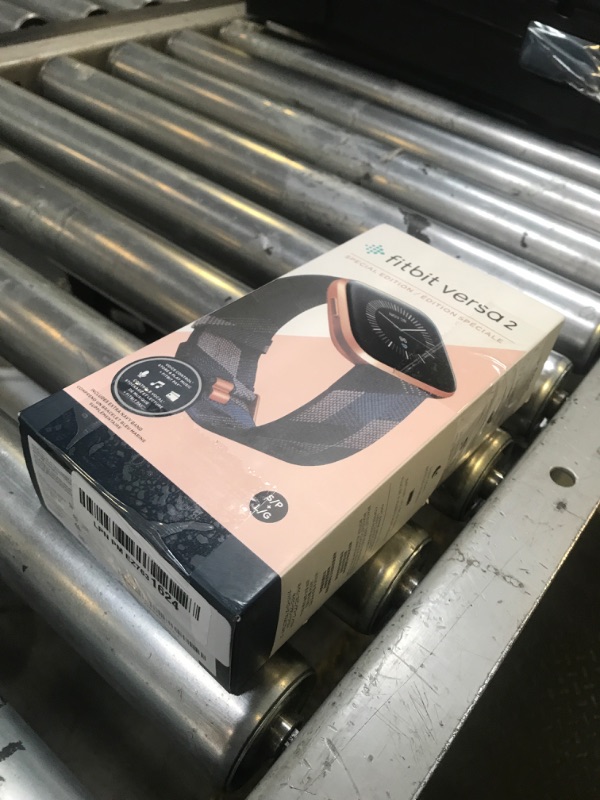 Photo 1 of Fitbit Versa 2 Special Edition Health and Fitness Smart Watch with Heart Rate, Music, Alexa Built-In, Sleep and Swim Tracking, Navy and Pink Woven/Copper Rose, One Size (S and L Bands Included), 2.3