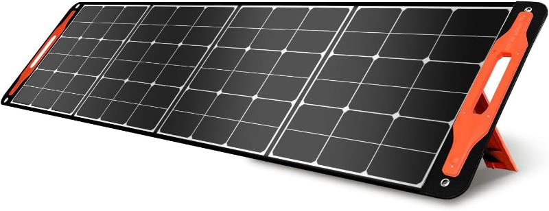 Photo 1 of 200W Portable Solar Panel with US High Efficiency Solar Cells?Foldable Solar Panel Charger with 2 Output Idear for Outdoor Camping RV Trips Power Station Generator
