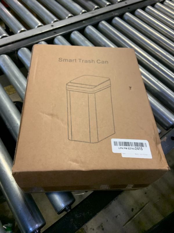 Photo 1 of Yatmung Touchless Bathroom Trash Can - 2.5 Gallon Smart Trash Can Sensor Motion - Skinny Trash Bin with Lid - Electric, Narrow, Plastic, Auto Open - Small Slim Automatic Garbage Can (Black)