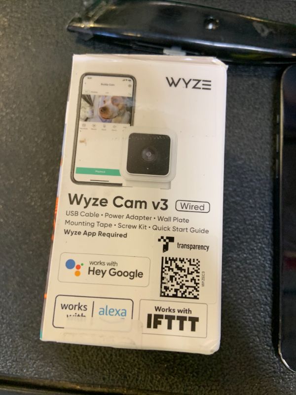 Photo 1 of WyzeCam Cam v3 Security Camera for Pets, Indoor/Outdoor Home Security Camera with 1080p Color Night Vision Motion & Sound Detection, Compatible with Alexa & Google, White, 1-Pack