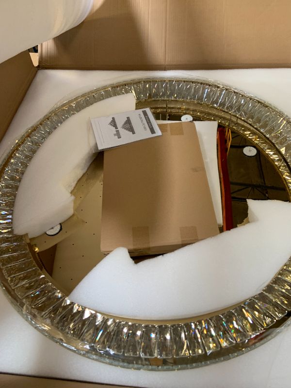 Photo 1 of dolria Modern Crystal Large Chandeliers LED Dimmable Flush Mount Ceiling Chandeliers for Living Room High Ceiling Entrance Foyer Bedroom