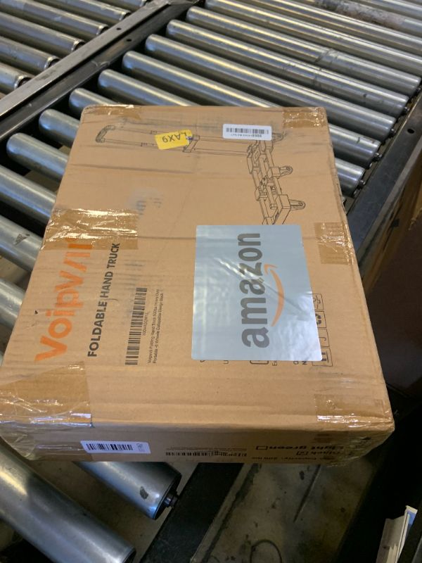 Photo 1 of Voipvvii Folding Hand Truck 500lbs, Portable Heavy Duty Dolly Cart, 6 Wheels Collapsible Luggage Cart with 2 Elastic Ropes - Compact Trolley Cart for Easy Moving - Ideal Hand Cart for Travel and More