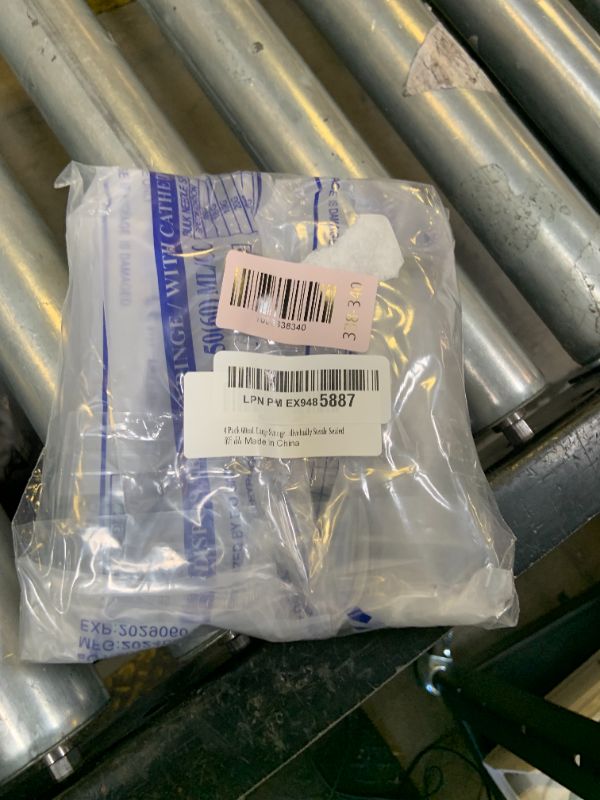 Photo 1 of 4 Pack 60mL Large Syringe for Liquid with Tip Cap, Plastic Liquid Syringes Individually Sterile Sealed