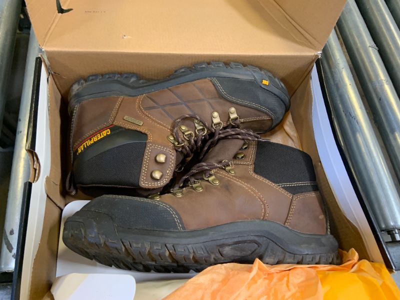 Photo 1 of Cat Footwear Men's Threshold Waterproof Steel Toe Work Boot, Real Brown, 9.5 Wide