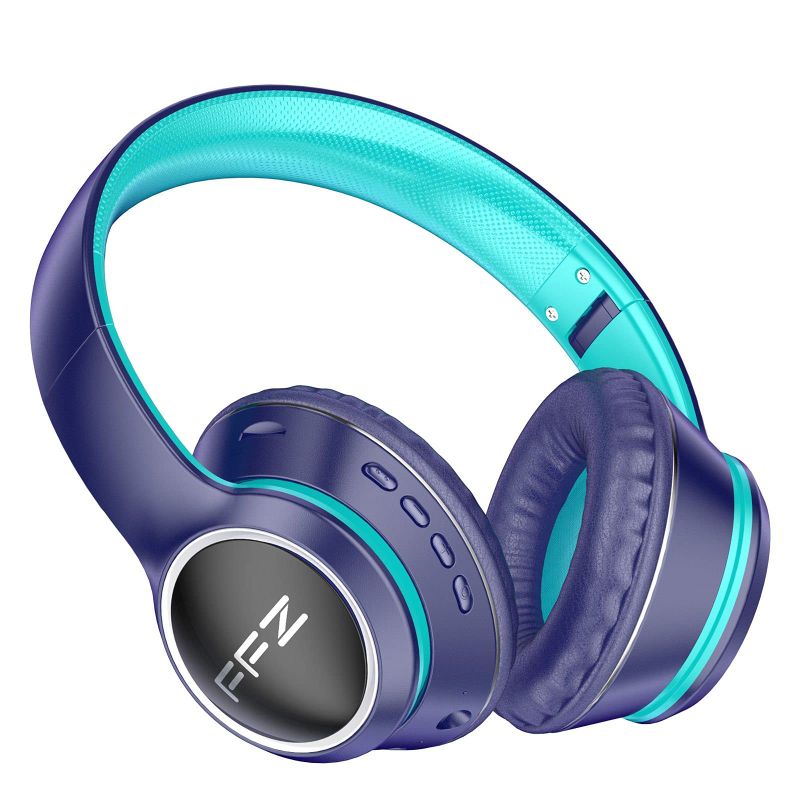 Photo 1 of FFZ Kids Bluetooth Headphones, Wireless for School, Built-in Mic, LED Lights, Foldable for Ipad/Tablet/Car/Airplane (Navy Blue)

