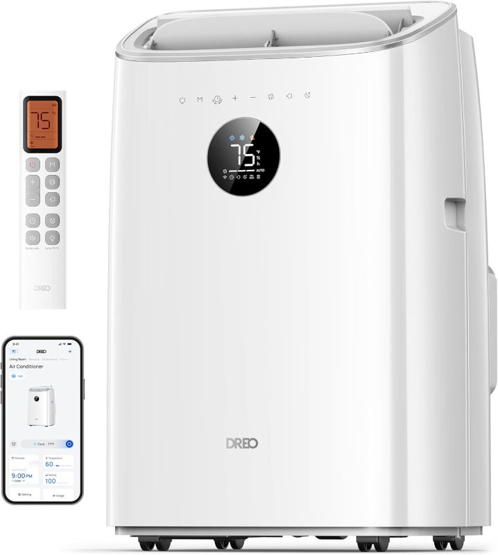 Photo 1 of Dreo Portable Air Conditioners, 8000 BTU ASHRAE (5000 BTU DOE) Smart AC Unit for Bedroom with Drainage-free Cooling, 45dB Quiet, APP/Voice/Remote, Portable AC for Room Indoors, AC318S
