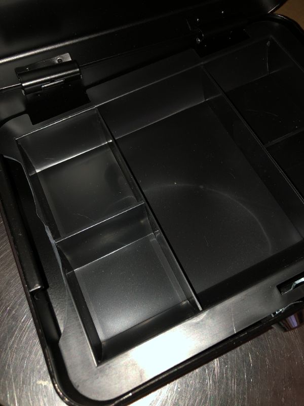 Photo 1 of Cash Box with Money Tray - Large Money Box with Lock, Metal Safe Box for Money 9.84" x 7.87" x 3.54" Black