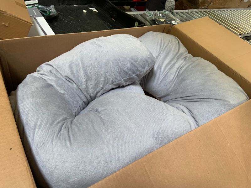 Photo 1 of Pharmedoc Pregnancy Pillows, U-Shape Full Body Pillow -Removable Cover Jumbo Size - Grey - Pregnancy Pillows for Sleeping - Body Pillows for Adults, Maternity Pillow and Pregnancy Must Haves