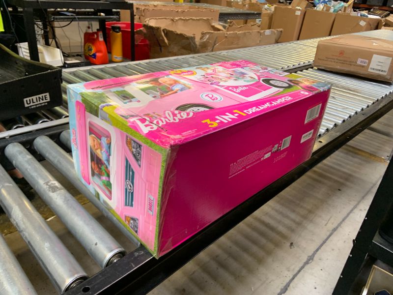 Photo 1 of Barbie 3-in-1 DreamCamper Vehicle, Approx 3-ft, Transforming Camper with Pool, Truck, Boat and 60 Accessories, Makes a Great Gift for 3 to 7 Year Olds