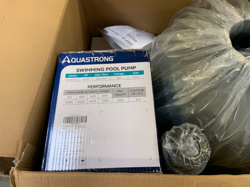 Photo 1 of AQUASTRONG Sand Filter Pump for Inground Pool with Timer, 20in, 1.5 HP, Max 8100GPH for Pools Up to 32000GAL, 6-Way Valve, Enhanced Circulation for Crystal-Clear Pool
