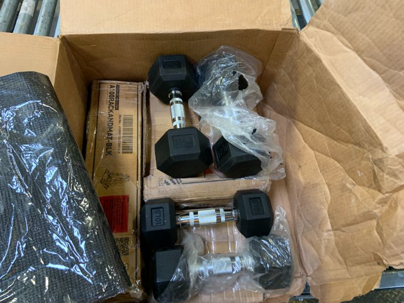 Photo 1 of DUMBBELLS SET WITH RACK 100LBS TOTAL 