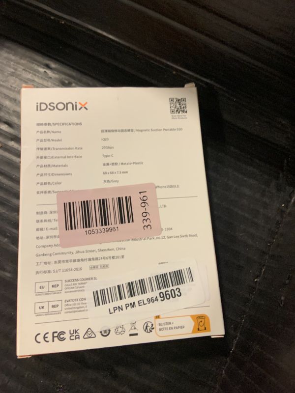 Photo 1 of iDsonix 2TB External SSD, Magnetic Portable SSD Up to 2000MB/s - USB-C, USB 3.2 Gen 2x2 External Solid State Drive Compatible with iPad, MacBook, PS5, Xbox - iQ20