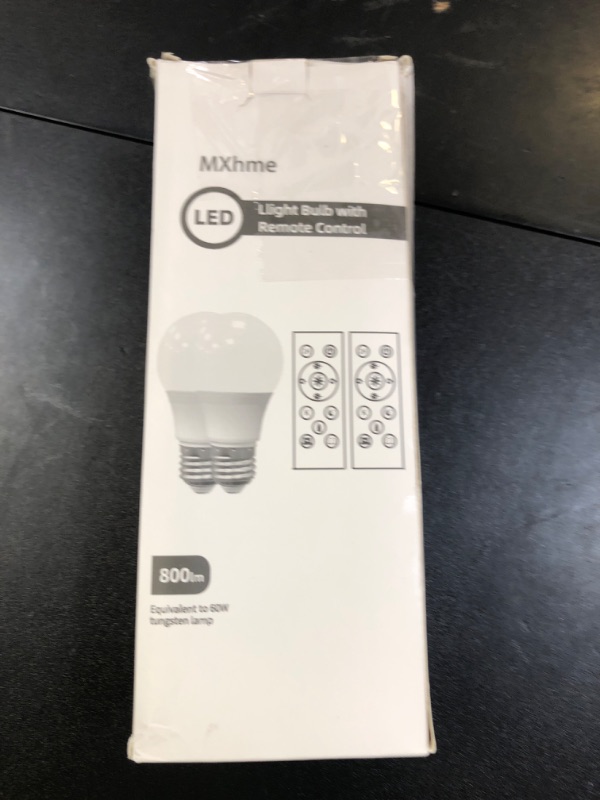 Photo 1 of MXhme A19 LED Light Bulbs with Remote Control, 800LM 9W, 60W Equivalent LED Bulbs,Stepless Dimmable 3000K-6000K,E26 Base,CRI 80+,2.4GHz,25000+ Hours Lifespan,Light Bulb for Home Decor,2Bulb&2Remote