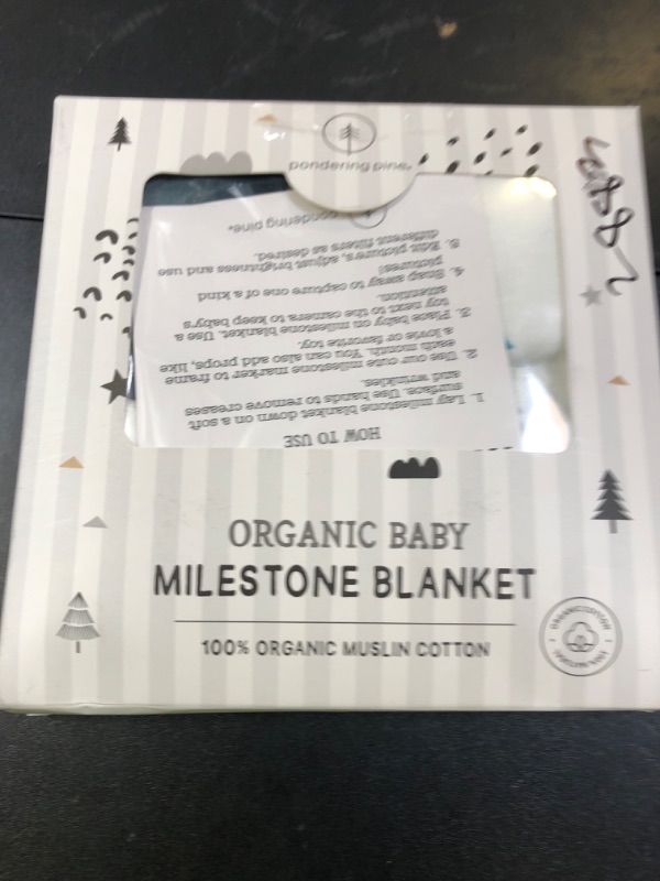 Photo 1 of Pondering Pine Organic Baby Moon Milestone Blanket - Boy or Girl - Love You to The Moon and Back - Stars, 1-12 Months, 47'x47'