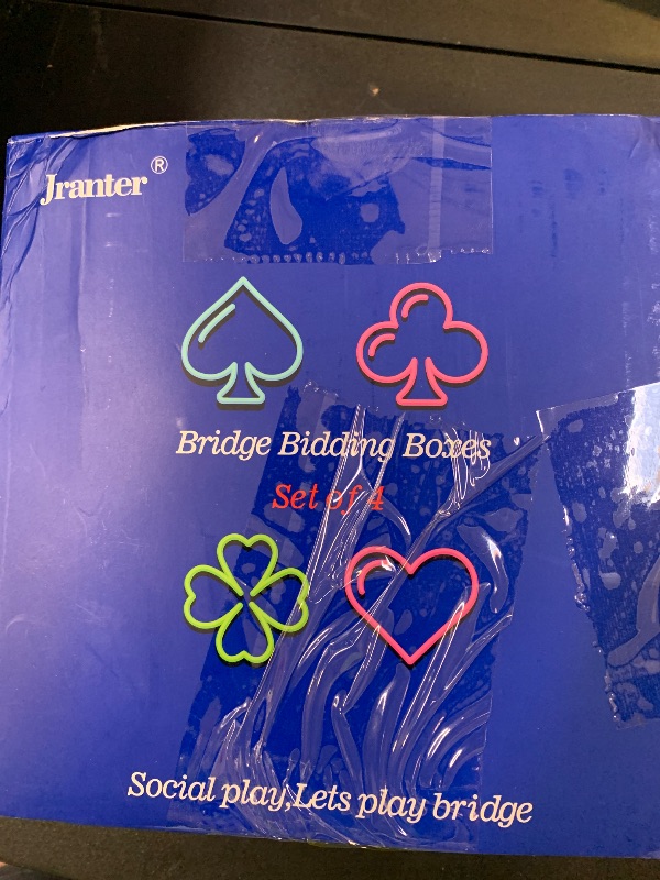 Photo 1 of Jranter Set of 4 Bridge Bidding Boxes- Set of Four Bridge Bidding Boxes Premium Bridge kit Bidding Device,Blue