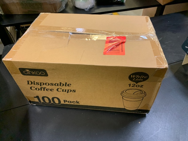 Photo 1 of Ginkgo 100 Pack 12 oz Leak-Proof Coffee Cups with Lids and Sleeves Disposable To Go Hot Travel Paper Cups, Hot Chocolate, Cocoa, Coffee Bar Accessories