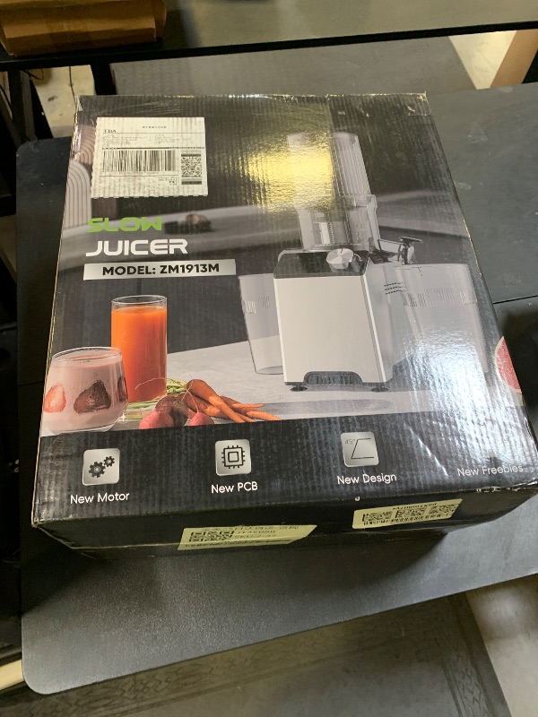 Photo 1 of WHUTO Cold Press Juicer, Juicer Machines with 4.35'' Wide Feed Chute, Stainless Steel Masticating Juicers Easy to Clean, Ergonomic Operational Panel Design, High Juice Yield, Gray Knob