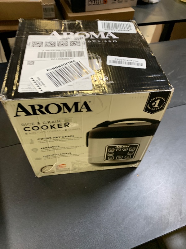 Photo 1 of AROMA Digital Rice Cooker, 4-Cup (Uncooked) / 8-Cup (Cooked), Steamer, Grain Cooker, Multicooker, 2 Qt, Stainless Steel Exterior, ARC-914SBD