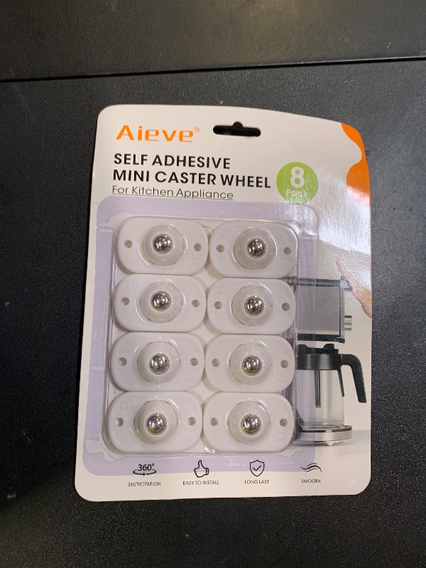 Photo 1 of Aieve Appliance Rollers, 8 Pack Small Appliance Slider, Self Adhesive Caster Wheels, Mini Swivel Wheels for Kitchen Countertop Easy Moving