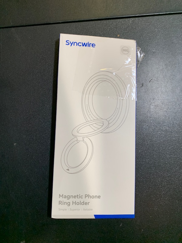 Photo 1 of SYNCWIRE Phone Ring Holder Grip for MagSafe, 360° Rotation Magnetic Cell Phone Grip Stand Two-Sided Magnetic Compatible with iPhone 16 15 14 13 12 Pro Max fits MagSafe Accessories - Titanium Blue