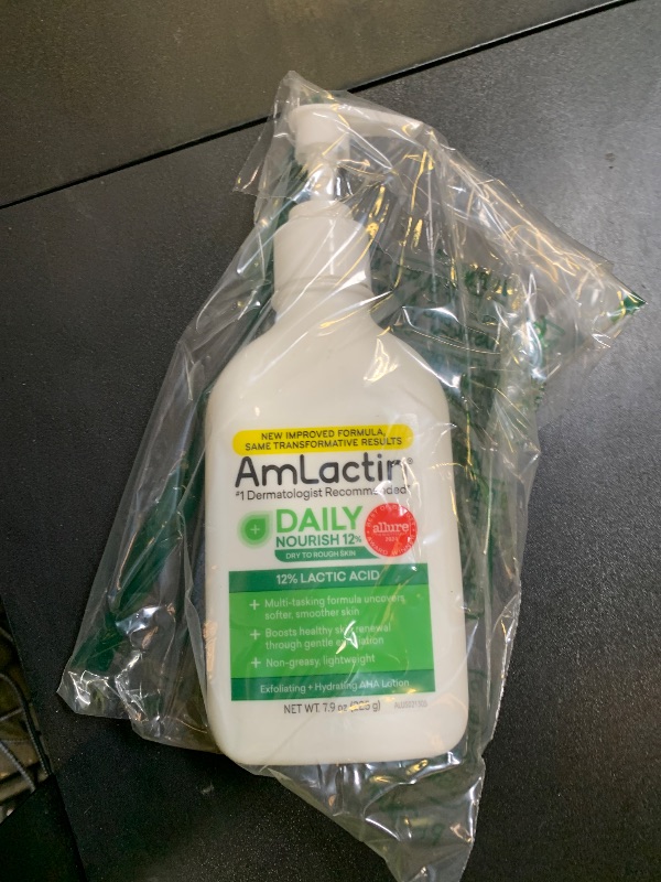 Photo 1 of AmLactin Daily Moisturizing Lotion for Dry Skin, 7.9 oz Pump Bottle, 2-in-1 Exfoliator - Body Lotion with 12% Lactic Acid, Dermatologist-Recommended (Packaging May Vary)