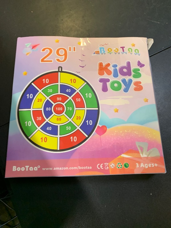 Photo 1 of 29" Large Dart Board for Kids, BooTaa Kids Dart Board with 12 Sticky Balls, Boys Toys, Indoor/Sport Outdoor Fun Party Play Game Toys, Birthday Gifts for 3 4 5 6 7 8 9 10 11 12 Year Old Boys Girls