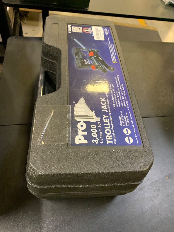 Photo 1 of Pro-LifT F-2315PE Grey Hydraulic Trolley Jack Car Lift with Blow Molded Case-3000 LBS Capacity, 12 Inch, Black