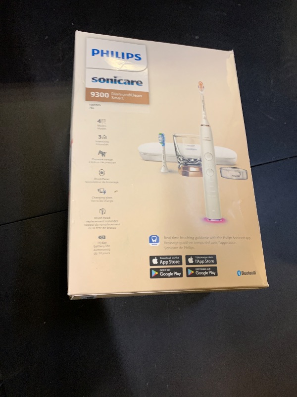 Photo 1 of Philips Sonicare DiamondClean Smart 9300 Electric Toothbrush, Sonic Toothbrush with App, Pressure Sensor, Brush Head Detection, 4 Brushing Modes and 3 Intensity Levels, Rosegold, Model HX9903/65