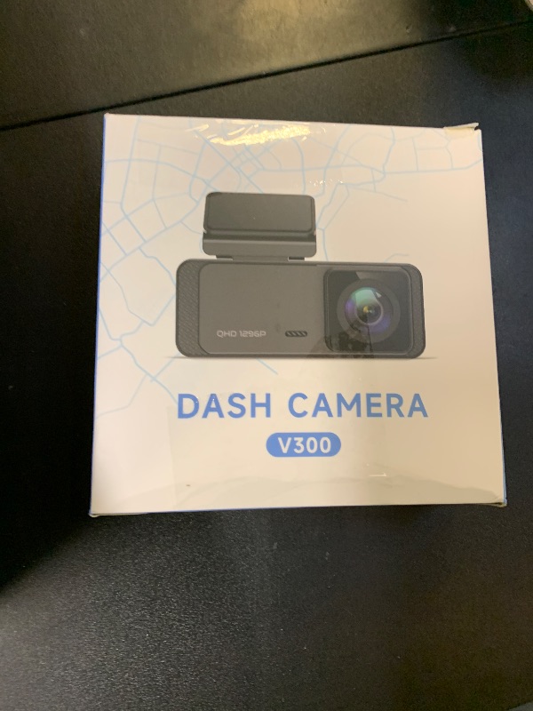 Photo 1 of Dash Cam 1296P Front Dashcam, V300 WiFi Dash Camera for Cars with App, Night Vision, Mini Hidden Single Car Camera, Loop Recording, 24H Parking Mode, Support 256GB Max, Black