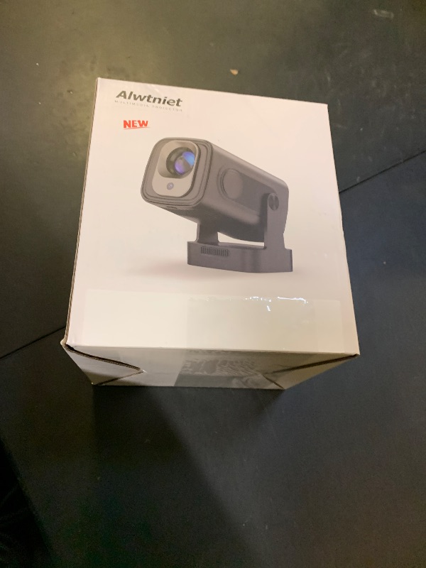 Photo 1 of ?Auto Focus &1080P?Alwtniet Mini Portable Projector, 4k Support Smart Proyector with Wifi and Bluetooth For Outdoor, 5W Speaker, Built in Apps,Home Theater, Bluetooth Movie Projector (Black)