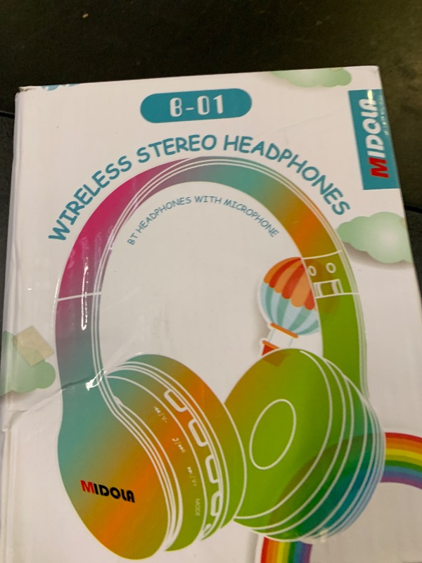 Photo 1 of MIDOLA Kids Headphones Bluetooth 5.4 Wireless 68H Play Time Volume Limit 85/94dB Over-Ear Foldable Headset,Type-C Fast Charging,with Wired Aux Mic for Toddler Child Pad Tablet Blue