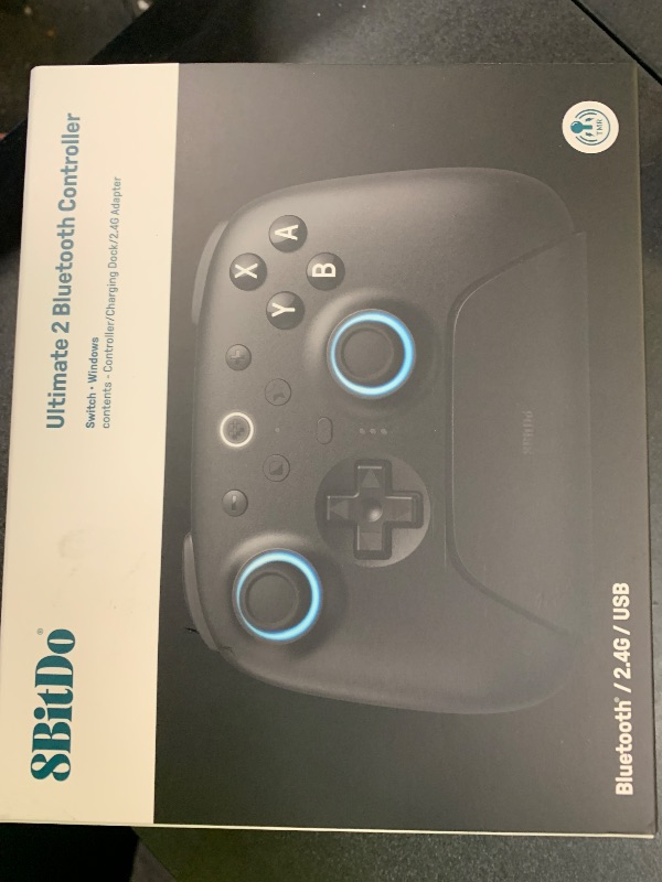 Photo 1 of 8Bitdo Ultimate 2 Bluetooth Controller for Switch/Switch 2 & Windows PC, Switch Pro Controller with TMR Joysticks, Switchable Hall Effect/Tactile Triggers, Vibration and Motion Control - Black