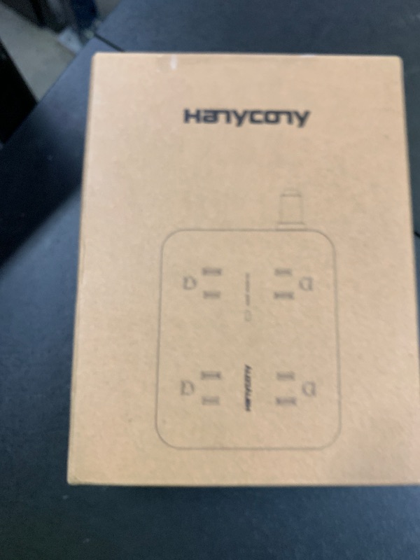 Photo 1 of Surge Protector Power Strip - HANYCONY 8 Outlets 4 USB (2 USB C) Charging Ports, Multi Plug Outlet Extender, 5Ft Braided Extension Cord, Flat Plug Wall Mount Desk Charging Station for Home Office ETL