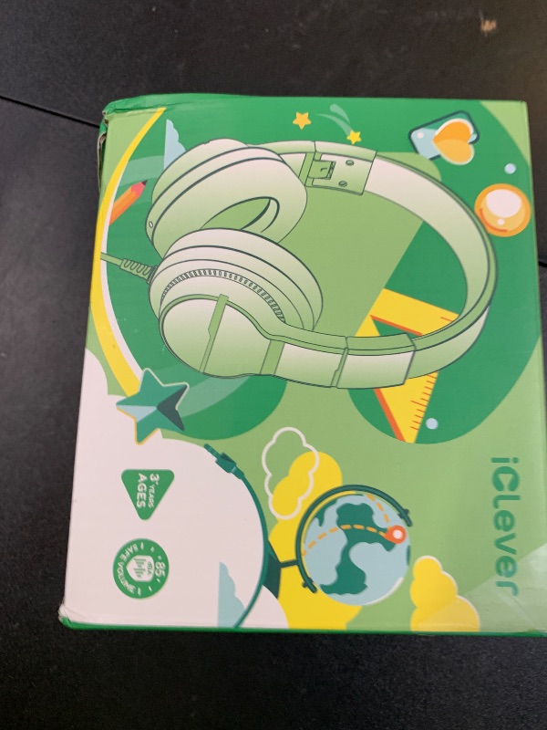 Photo 1 of iClever Kids Headphones for School Travel, Safe Volume Limited, HD Mic Stereo Sound Over-Ear Girls Boys Headphones for Kid, FunShare Foldable 3.5mm Wired for iPad Computer, HS19