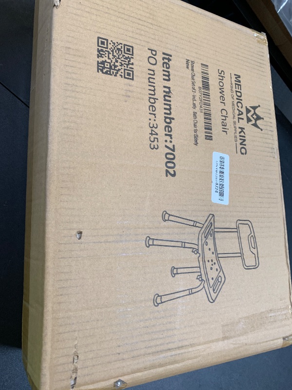 Photo 1 of Medical king Shower Chair Set of 3 - Includes Back Scrubber & Additional Sponge - Anti Slip for Safety, with 8 Adjustable Heights Portable - Tool Free Shower Chair - Bath Chair for Elderly