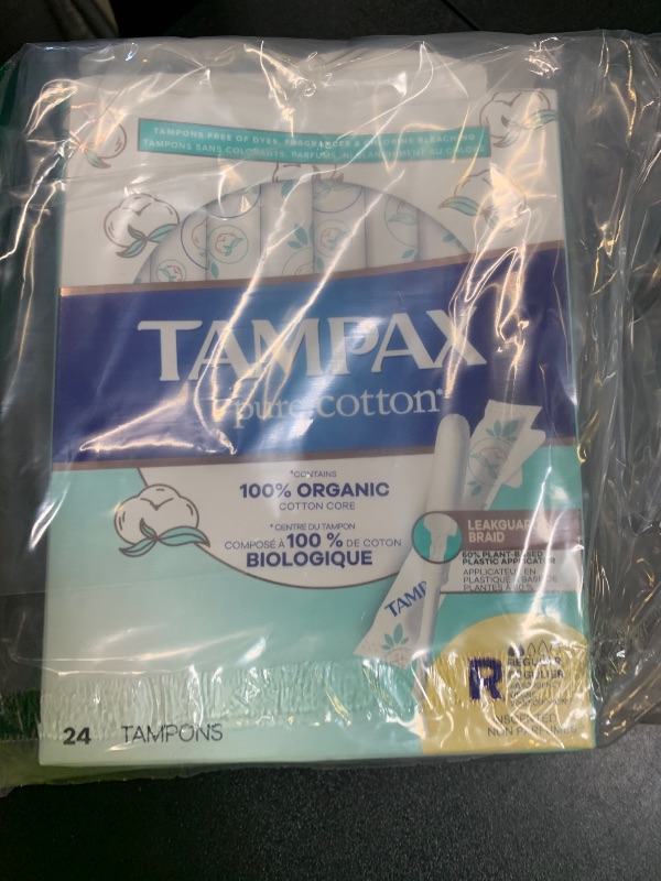 Photo 1 of Tampax Pure Cotton Tampons, Unscented, 24 Count