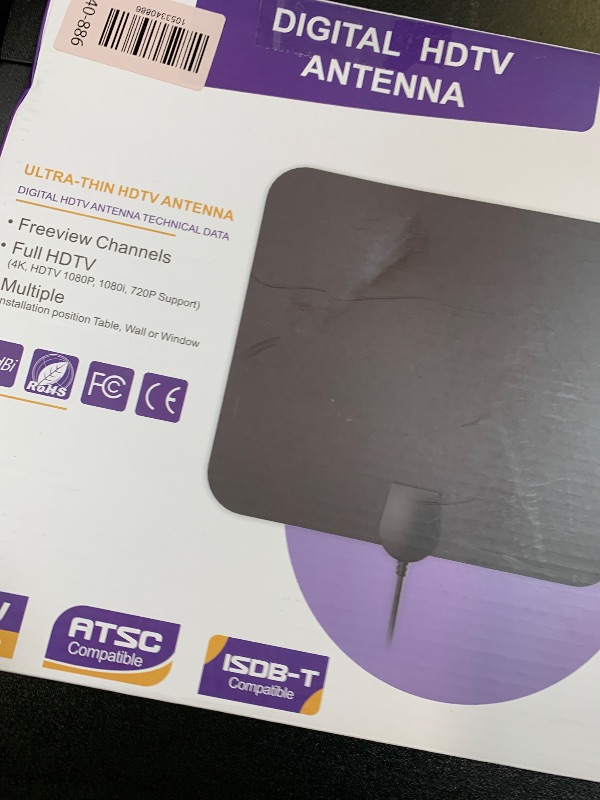Photo 1 of TV Antenna Indoor Long Range 900 Miles, Supports 4K 1080p Smart TV Signal Reception with Signal Amplifier 16ft HDTV Coax Cable