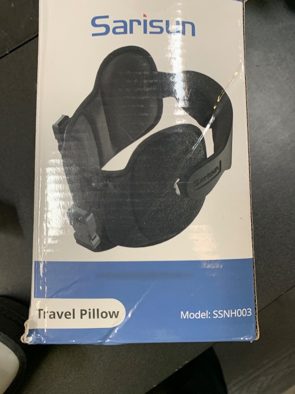 Photo 1 of SARISUN Travel Pillow, Upgrade Airplane Pillow for Long Flight, 360° Support Headrest, Travel Neck Pillow Eye Masks for Sleep, Compact Airplane Travel Essentials, Stop Bobblehead, Mottled Grey