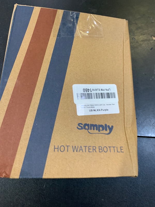 Photo 1 of samply Hot Water Bottle with Cute Fleece Cover, Hot Water Bag for Hot and Cold Compress, Hand Feet Warmer, Neck and Shoulder Pain Relief, Purple Bear