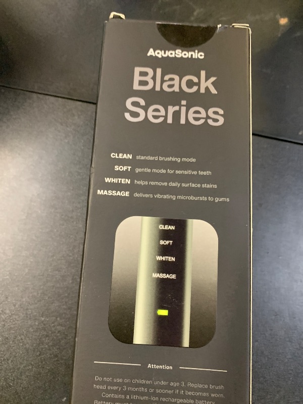 Photo 1 of Aquasonic Black Series Ultra Whitening Toothbrush – ADA Accepted Electric Toothbrush- 8 Brush Heads & Travel Case – 40,000 VPM Electric Motor & Wireless Charging - 4 Modes w Smart Timer