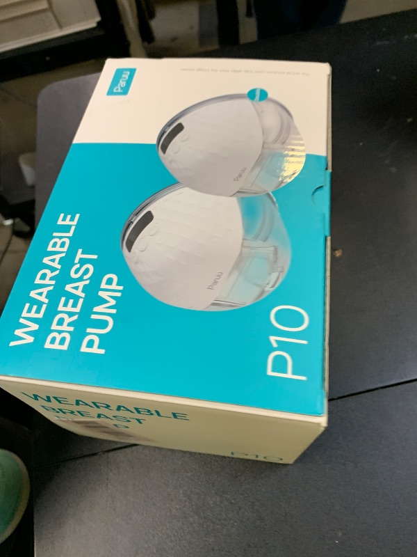 Photo 1 of Paruu P10 Hands Free Breast Pump Wearable, 338mmHg Strong Suction, Low Noise, 4 Modes & 9 Levels, Electric Breast Pump Portable, Smart Display, 19/21/24/28mm Insert/Flange, 2 Pack (White)