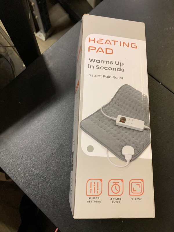 Photo 1 of Heating Pad for Back Pain Relief & Cramps, KOT Heating Pads with Auto Shut Off Large, 6 Heat Settings Electric Heated Pad, Gifts for Women, Gifts for Men, 12" x 24"